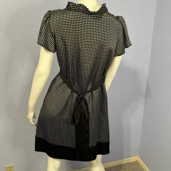 Lindarico Italy Ruffled V-Neck Ruched Silk Blend Tie Mini Dress - Picture 7 of 8